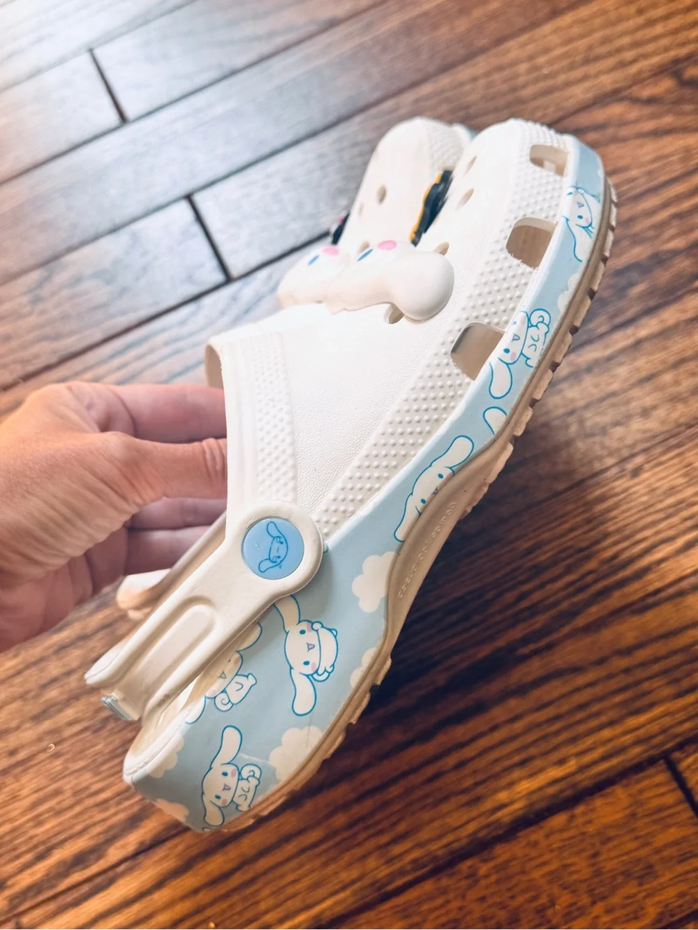 CROCS White Cinnamoroll Clog Sandals with Cute Charms